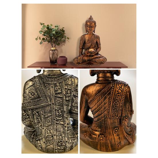 Resin Crafts Handmade Fine Workmanship 2 Colors Smooth Surface Buddha Statue for Bedroom