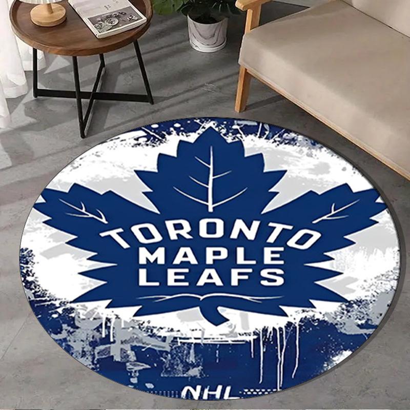 1PC Toronto Leafs Logo Round Rug, Non-slip Chair Mat, Home Decor, Circle Carpet Perfect for Office, Bedroom, Living Room,Christmas gift