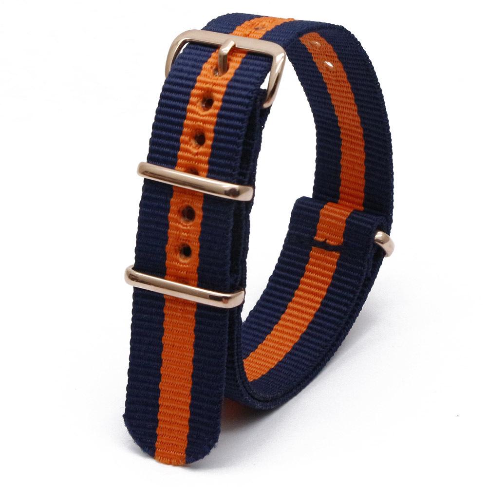 Rose Gold Buckle Nylon Watch Strap - Canvas Replacement for DW Watches