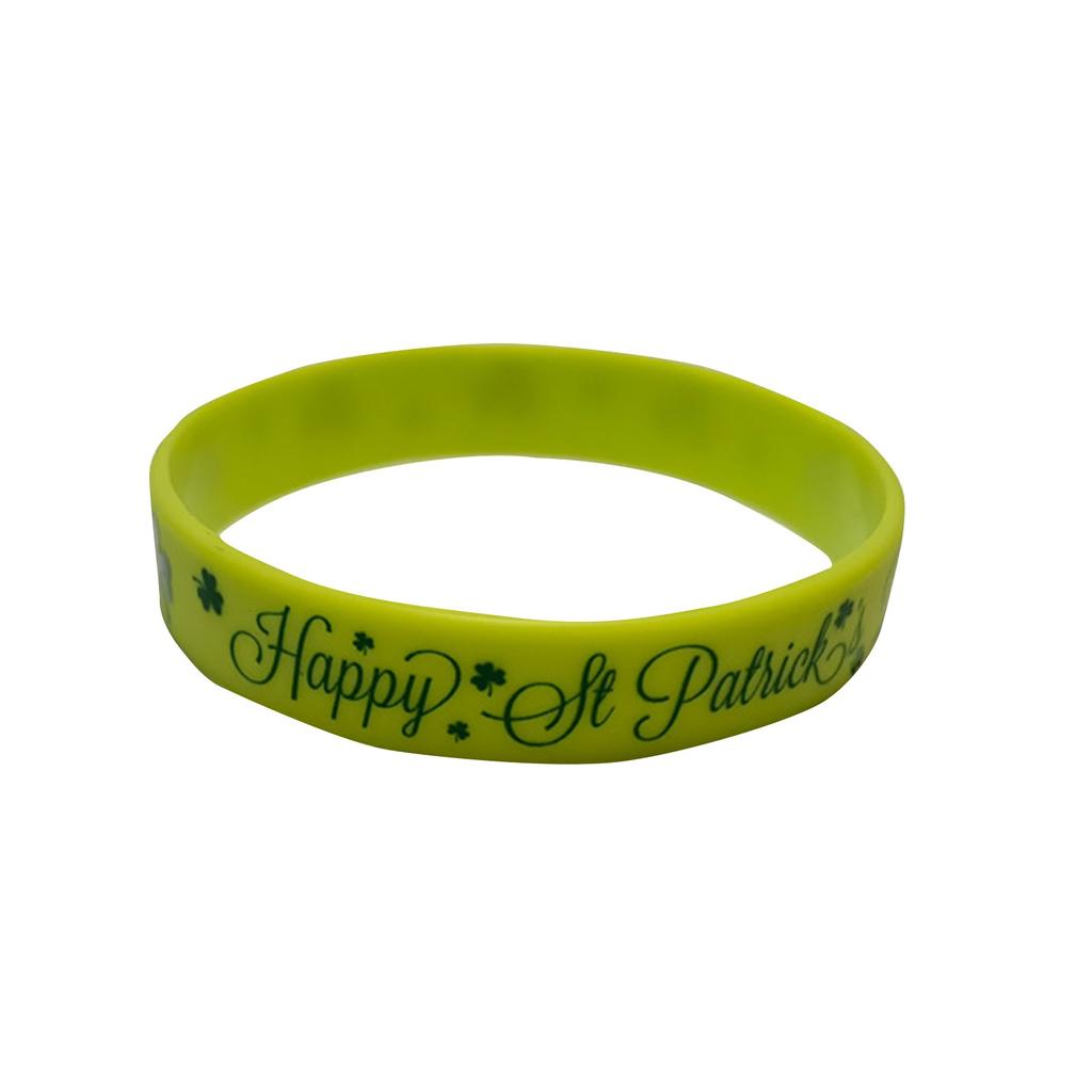 1PC enfeites para festa do dia irlandês St. Pulseira de silicone do dia de São Patrício Pulseira irlandesa Pulseira