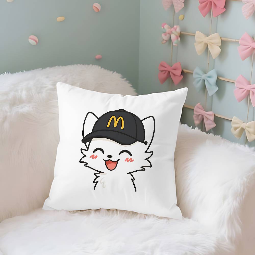 BBoykisser Silly Cat Case Plush Fabric Soft Pillowcase Double Sided Print Cushion Cover Household Gifts