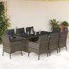 Vidaxl 9-Cz. Set di Mobili da Giardino con Cuscini, Grigio, Rattan PE