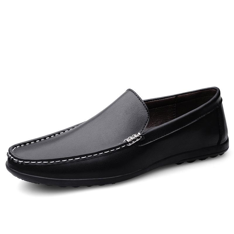 Handmade Men s Leather Driving Moccasins, Slip-On Casual Cowhide Shoes, Large Sizes 44