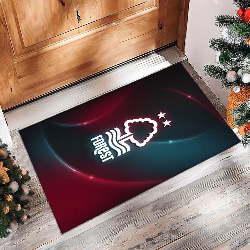 Tappeto in Velluto di Cristallo con Stampa Calcio Nottingham Forest, Comodo Assorbente d'Acqua Antiscivolo Tappeto per Pavimenti Interni