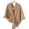 Ladies' Fashionable Tassel Cape Shawl Versatile, Thick And Warm, Solid Color Knotted Scarf, Worn With Camisole On The Outside