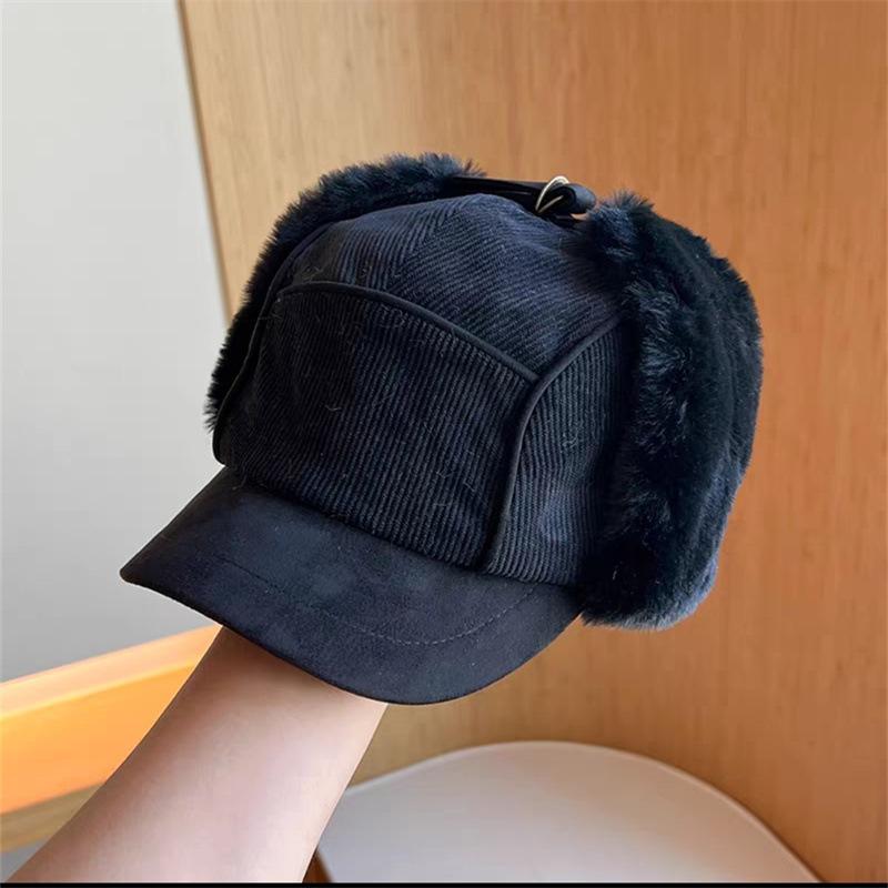 

Универсальная утолщенная вельветовая шапка Lei Feng из овечьей шерсти для мужчин и женщин, для зимней езды на велосипеде, для защиты ушей, ветрозащитная кепка для женщин M（56-58cm） чёрный