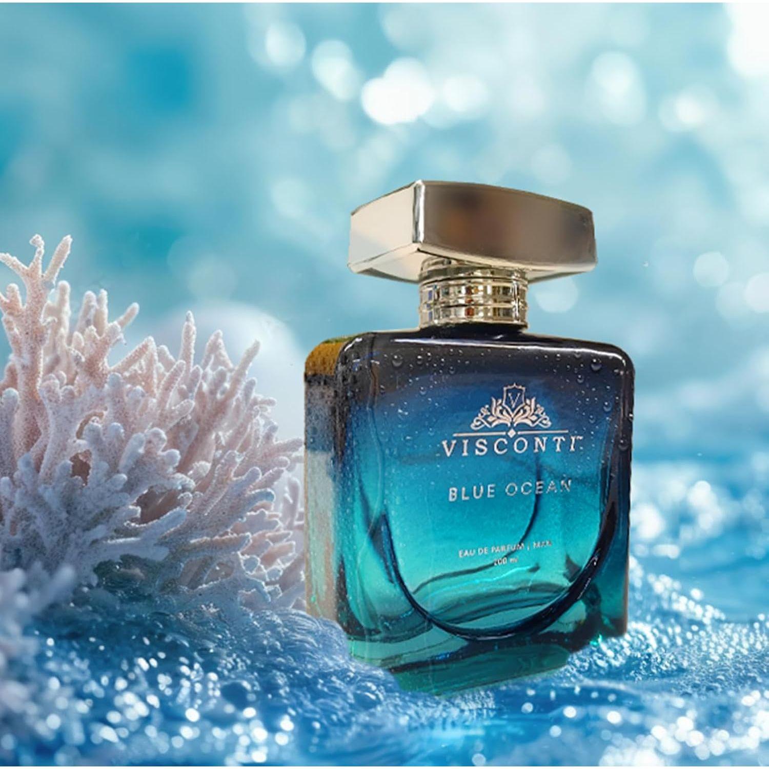 

Visconti Blue Ocean Туалетная вода для мужчин Туалетная вода Водный аромат с цитрусово-фруктовыми нотами, мускусом и кедром Долгоиграющий аромат 100ML