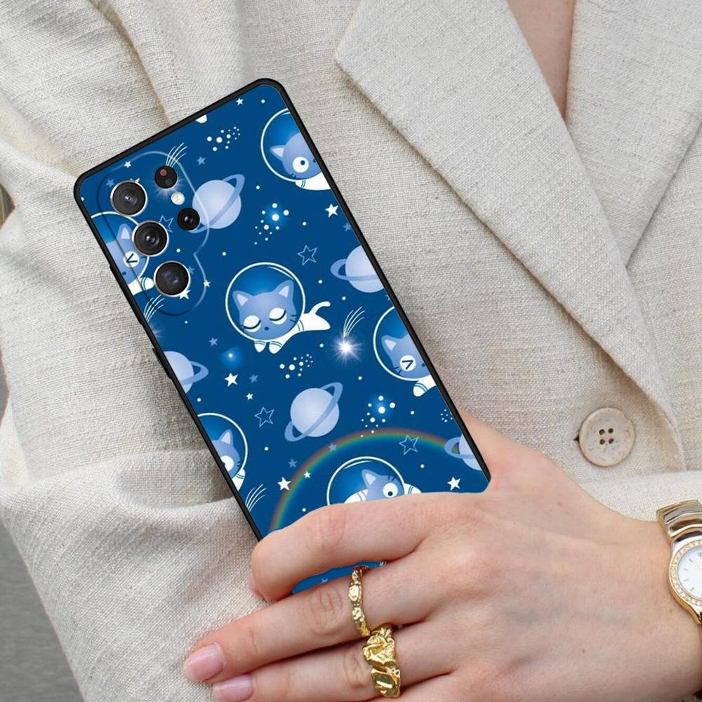 Space Happy Cats Cell Phone Case for Samsung Galaxy S26 Ultra S25 S24 S23 S22 S21 S20 Note10 Cover
