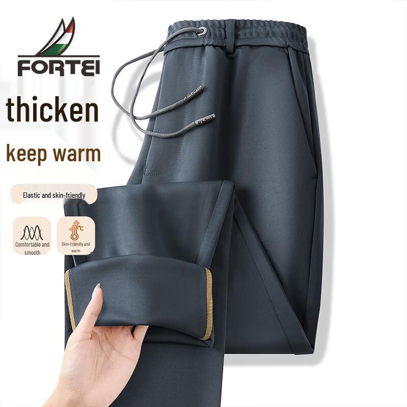 

Fu Ting Men s Thickened Warm High Elastic Straight-Leg Sweatpants 2XL 54