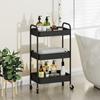 Three-Tier Steel Storage Trolley - Black