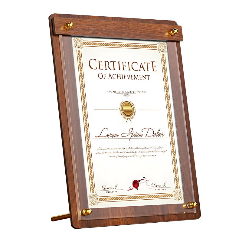 1PC Solid Walnut Wood Top Display Clipboard Restaurant High-grade Coffee Price List Dinner Acrylic Menu Table A4/A5/A6