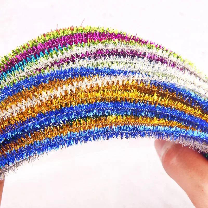 30cm Hand-Twisted Rods, 100 Pieces, Wool Strips, Bouquet Materials, Gold Onion Sticks, Educational Toys, Handicraft Supplies