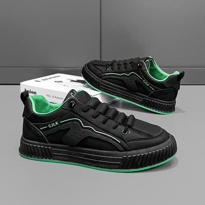 Men's Shoes Summer Low Cut Versatile Leather Surface Lightweight Board Shoes Comfortable Soft Sole Sports and Leisure Shoes