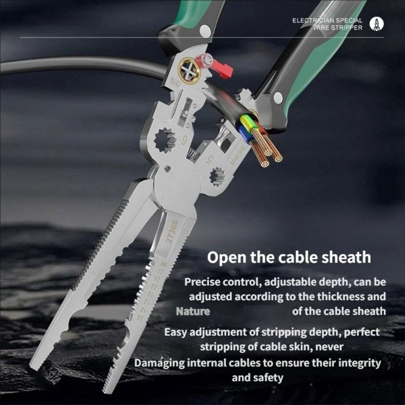 Industrial Steel Wire Stripper & Crimping Tool with Ergonomic Handle Simple To Operate for Precise Wiring Tasks