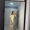   American Step Dress, Long Skirt, Small Lapel for Women, 2025 Summer New Knitted Casual Button Groove