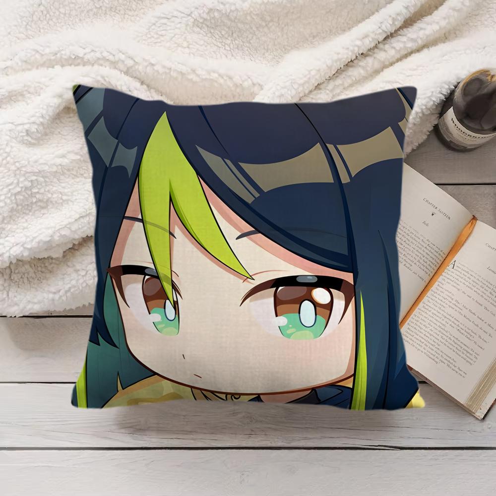 Tighnari Cute Genshin Impact Cushion Cover Silky Short Plush Invisible Zipper Dustproof Sofa Pillow Case For Home Decor