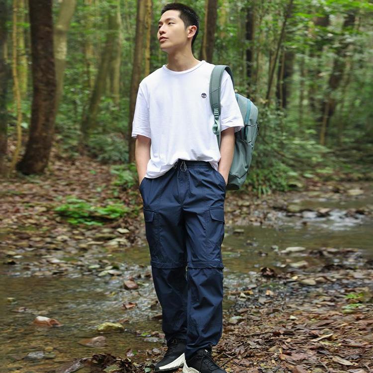 Timberland Solid Color Outdoor Water-Resistant Loose Casual Pants Unisex Pants Deep-Sapphire-Blue A6PBW-433
