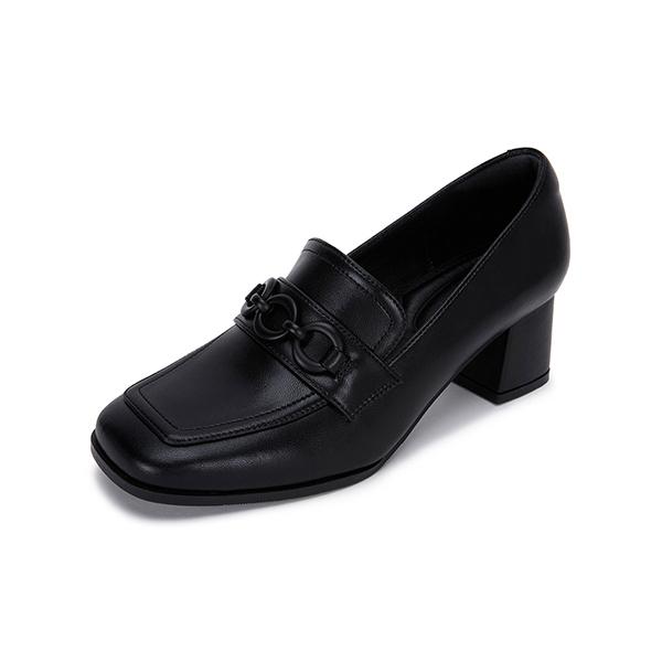 Mook Tory Cowhide Loafer Heels Black 516523108Aa