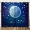 Curtains Gradual Change Smudge Twelve Constellations 3D Digital Printing Blackout Curtain Punching