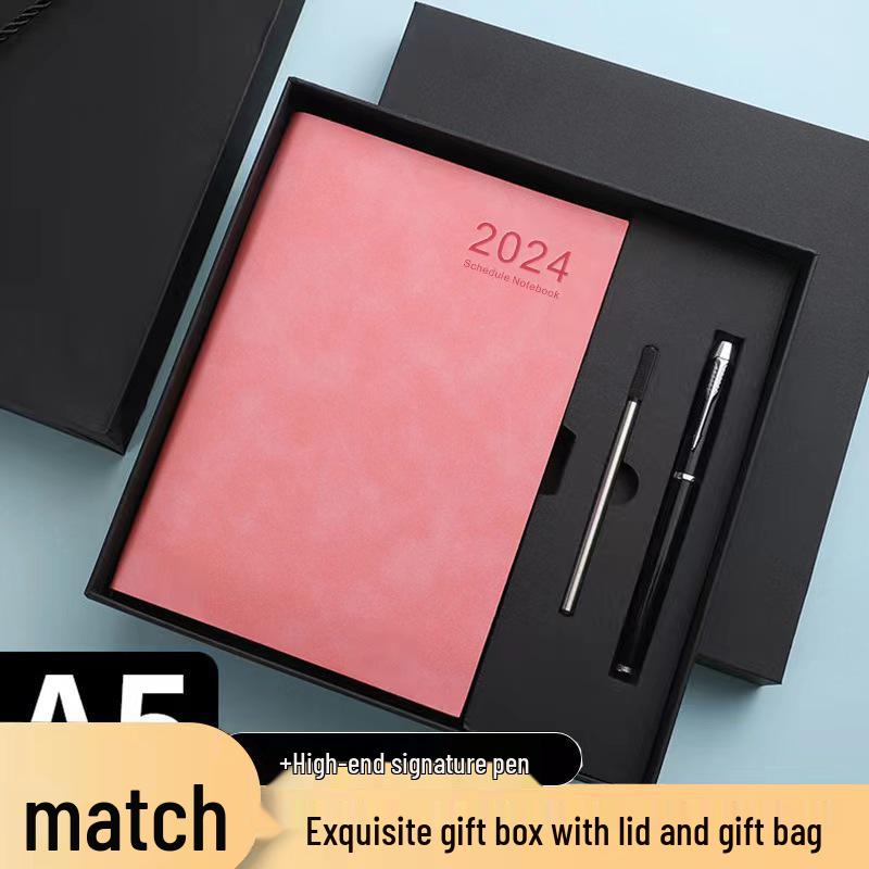 2026 Premium A5 Business Notebook - PU Leather Cover, Customizable Logo & Name Engraving