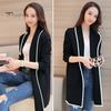 Cardigan Women Winter Coat Fleece Lapel Long Sleeves Mid Length Warm Solid Color Casual Elegant Autumn Female Clothing Lady