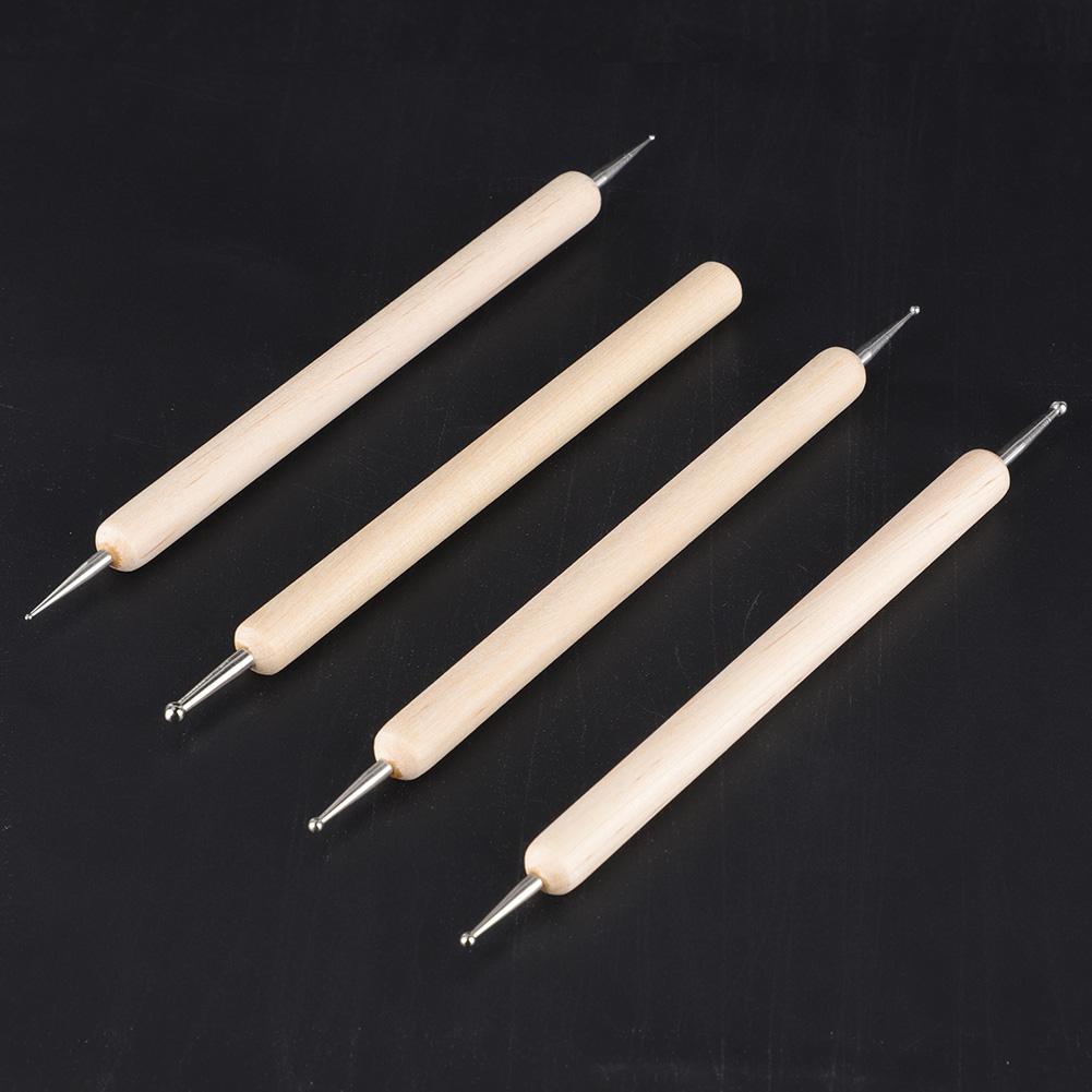 4pcs DIY Pottery Ball Stylus Polymer Clay Sculpting Embossing Modeling Craft Tools