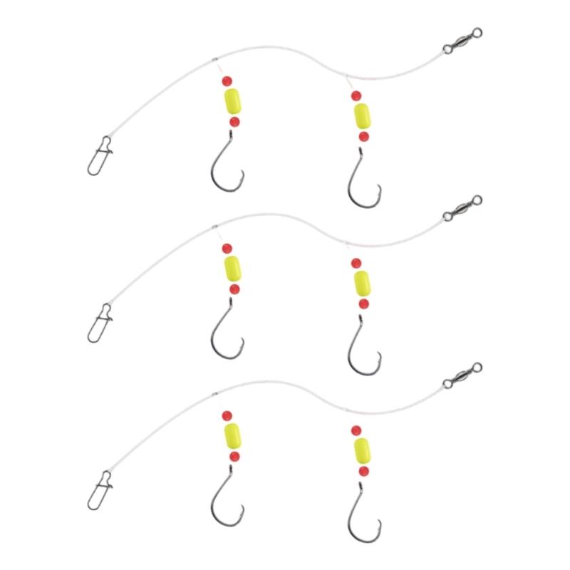 3pack Saltwater Ready Fishing Leader High Strength Anti Corrosions Nylons with Multiple Hook Size