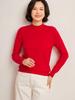 Women's Fashionable Cashmere Half-High Collar Knit Top - Versatile Long Sleeve Warm Base Layer for Autumn/Winter