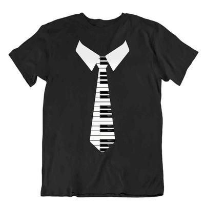 Camiseta Clásica de Corbata de Piano Camiseta de Arte Musical Idea Especial Regalo Camiseta
