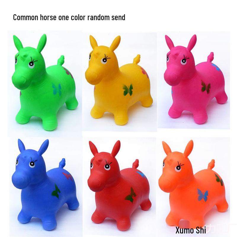 Extra Large Inflatable Bouncy Horse with Music - Thickened Leather Ride-On Pony for Children