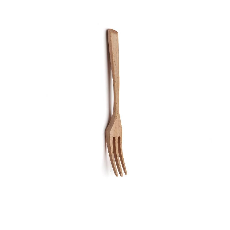 Chopstick Spoons Fork Handmade Japanese Natural Wood Chopsticks Spoon Set With Gift Pocket Beech Tableware
