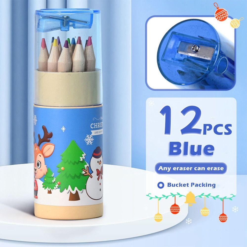 12pcs 12 Colors Drawing Graffiti Pencil with Sharpener Art Painting Pencil  School Office