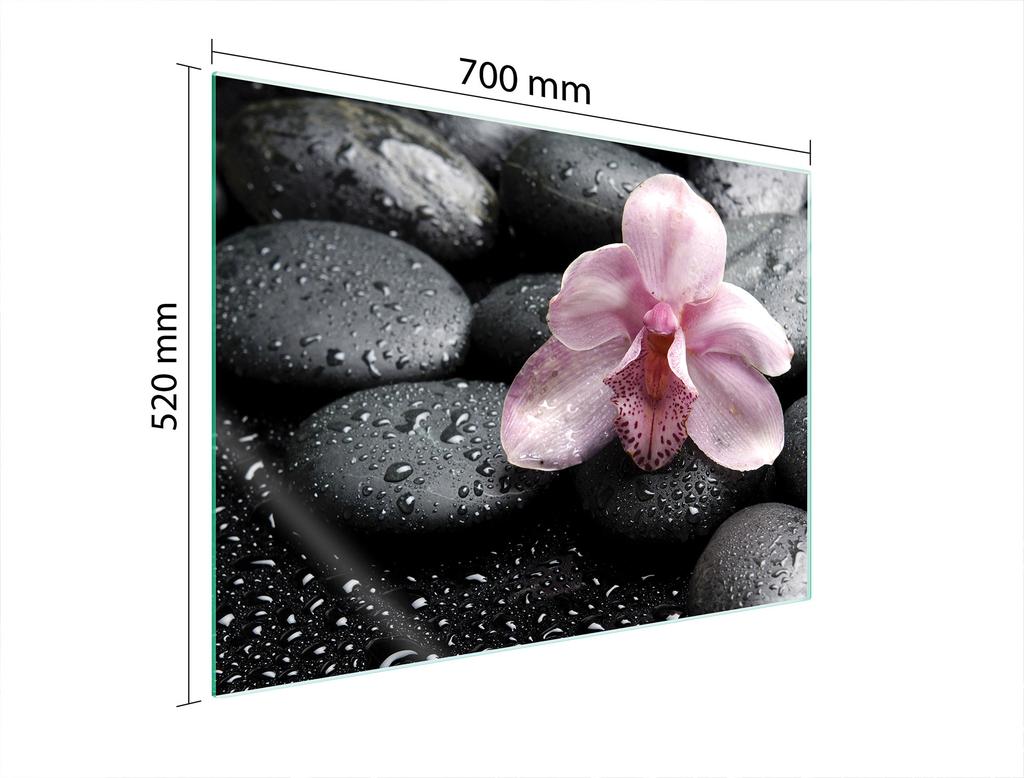 SZKLANA PŁYTA OCHRONNA NA KUCHENKĘ 70x52 ORCHIDEA