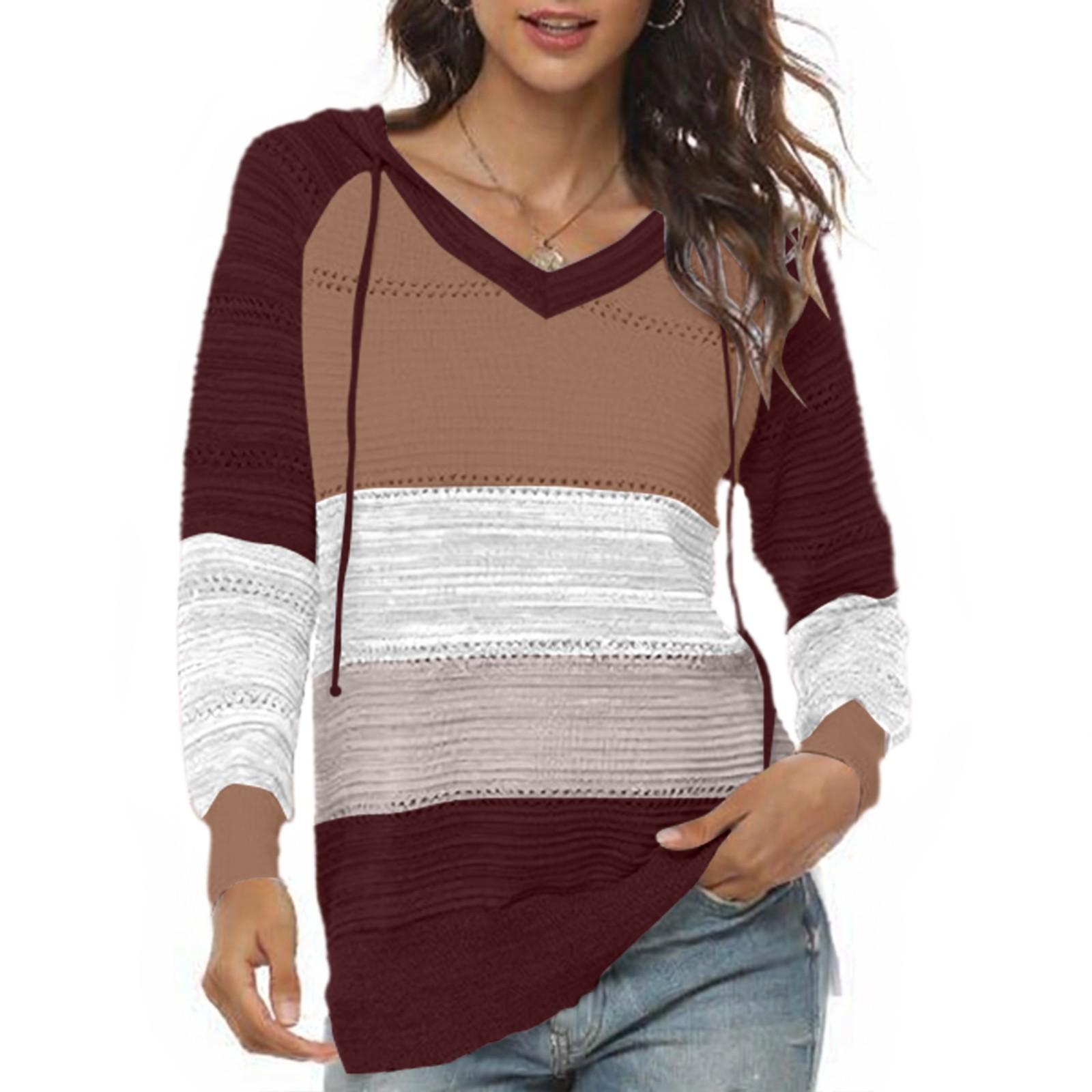 

Женский вязаный пуловер с V-образным вырезом на молнии и длинными рукавами M кофейный