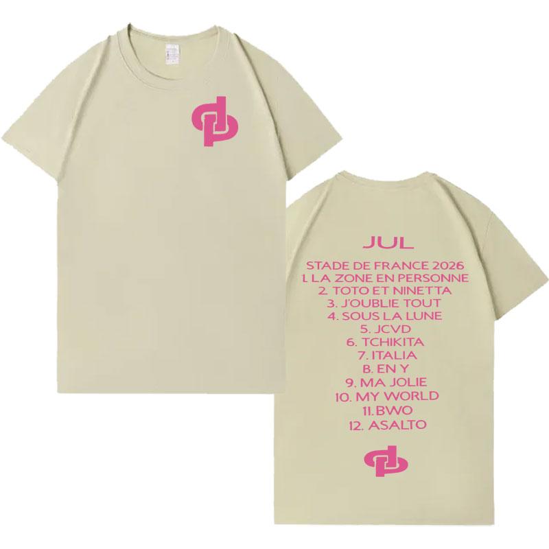 2026 Rapper Jul Moda Stampa Lettere T-shirt Uomo Donna Gotica Casual Girocollo T-shirt Manica Corta Oversize Accogliente T-shirt Unisex