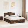 Bed Frame Smoked Oak 140 x 190 cm Engineered Wood
