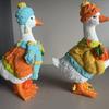 Colorful Autumn Pumpkin Duck Ornament Rustic Style Animal Sculpture  Halloween Decorations