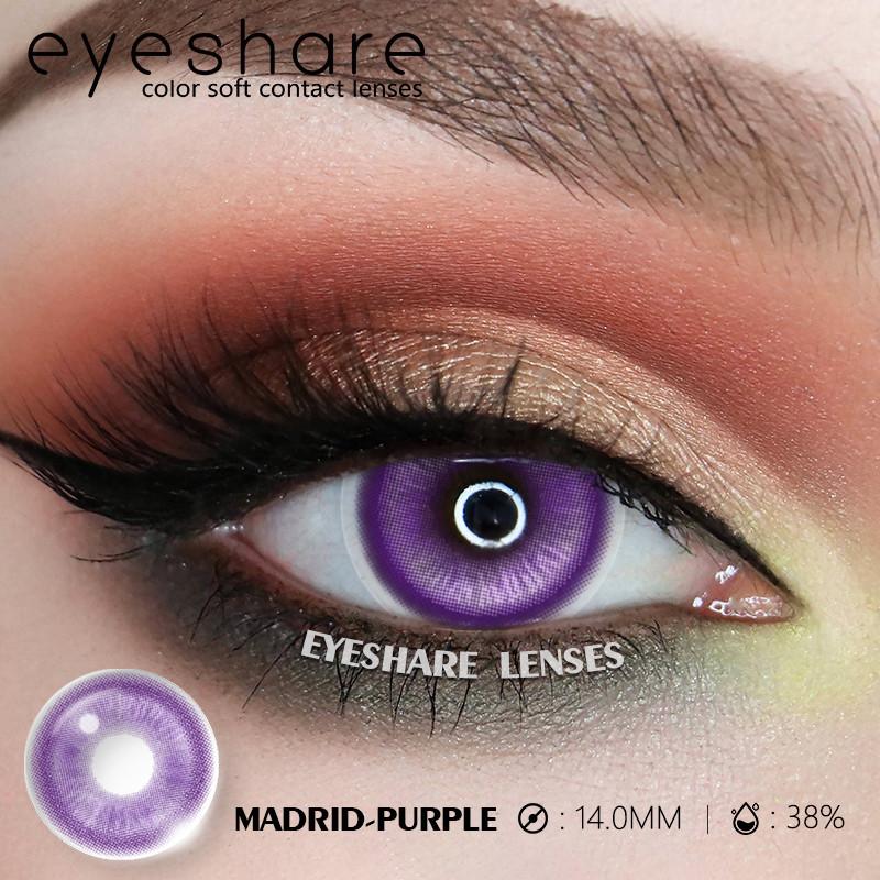 Eyeshare Cosplay Lila Farbe Kontaktlinsen für Auge Blau Colorcon Lense Anime Coser Linsen Augen Make-Up Pupilentes
