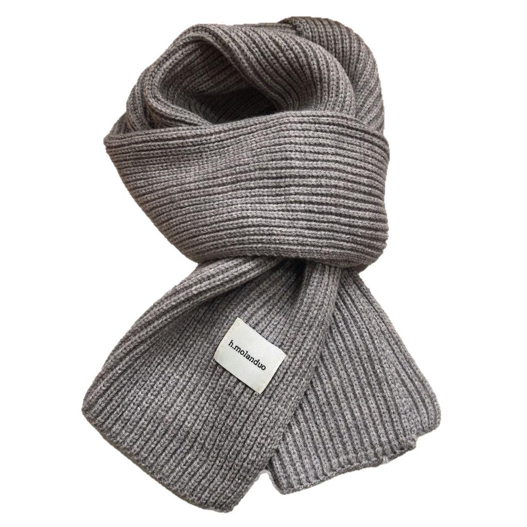 Solid color knitted scarf autumn and winter Korean atmosphere fashion student couple atmosphere scarf warm scarf wholesale