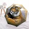 1PC Tiger Print Automatic Open/close, All-Season Portable Folding Umbrella for Women & Men yy250919154