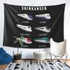 Japanese Shinkansen Bullet Trains Tapestry Wall Hanging Aesthetic Home Decor Tapestries for Living Room Bedroom