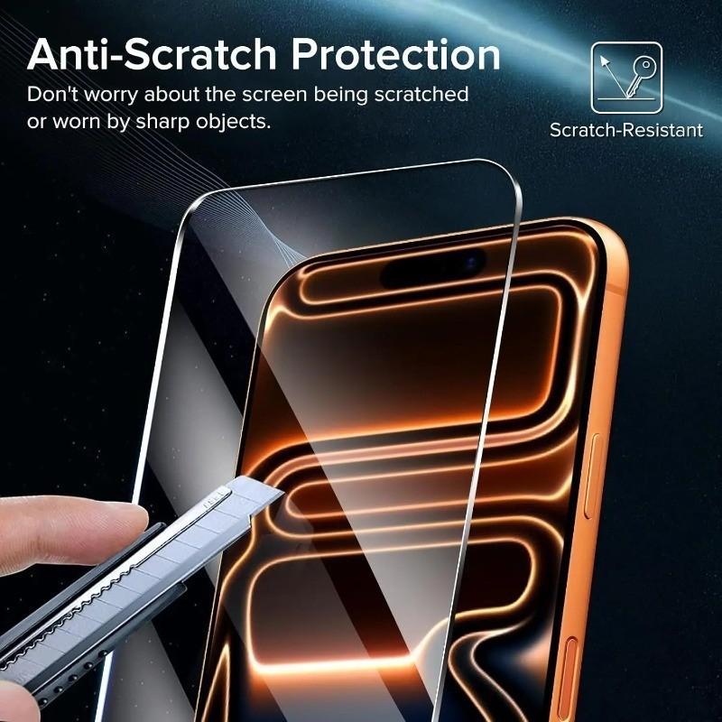 3Pcs Full Cover Tempered Glass For iPhone 17 Pro Max Air 16E 15 14 13 12 11 Pro Max 16 Plus Mini X XR XS Max 7 8 6s Plus Screen Protector Glass Film