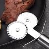 Cortador de Pizza de acero inoxidable con 4 patrones, cuchillo para Pizza de doble rodillo, cortador de masa, prensador de masa, utensilios de cocina para hornear