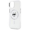 Karl Lagerfeld Klhmp15Shlschh Iphone 15  6.1 Biały/White Hardcase Iml Metal Choupette Head Magsafe