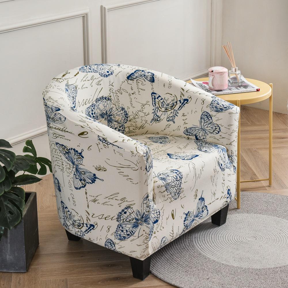 Single Club Chair Sofa Cover All-inclusive Protective Cover Semicircular Bathtub Sofa Chair Cover