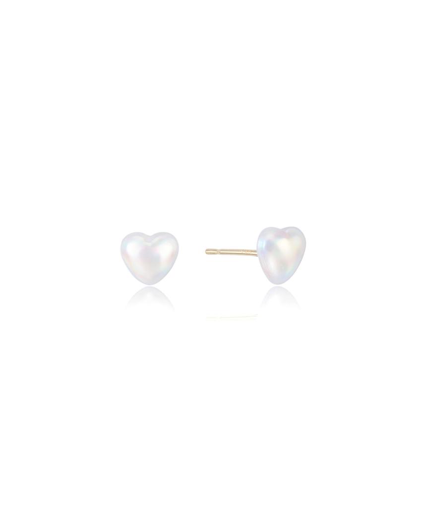 Lloyd Heart Pearl 10K Gold Pin Earrings Lptq4003T
