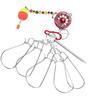 Stainless Steel 5 Hooks Lock Live Fish Buckle Fishing Stringer Clip Outdoor Tackle Tools
