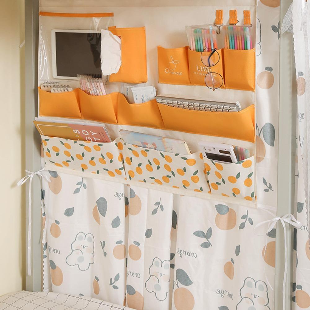 Wall Mounted Storage Bag Multiple Pockets Sundries Storage Pouches Portable Hanging Bag  Dormitory