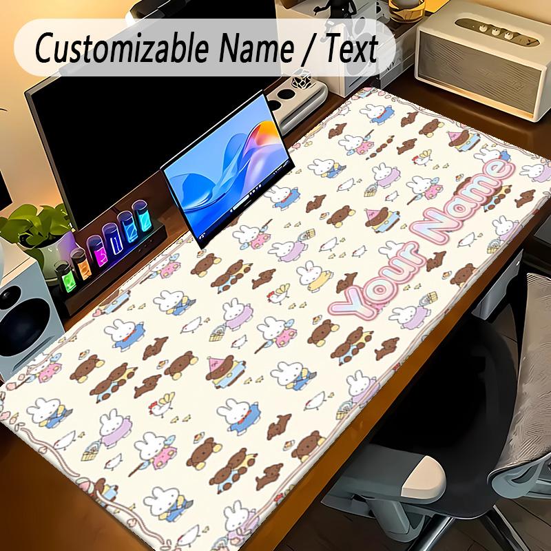 Large Mouse PadMiffy Custom Name Text Personalized Desk Mat Non Slip Gaming Pad