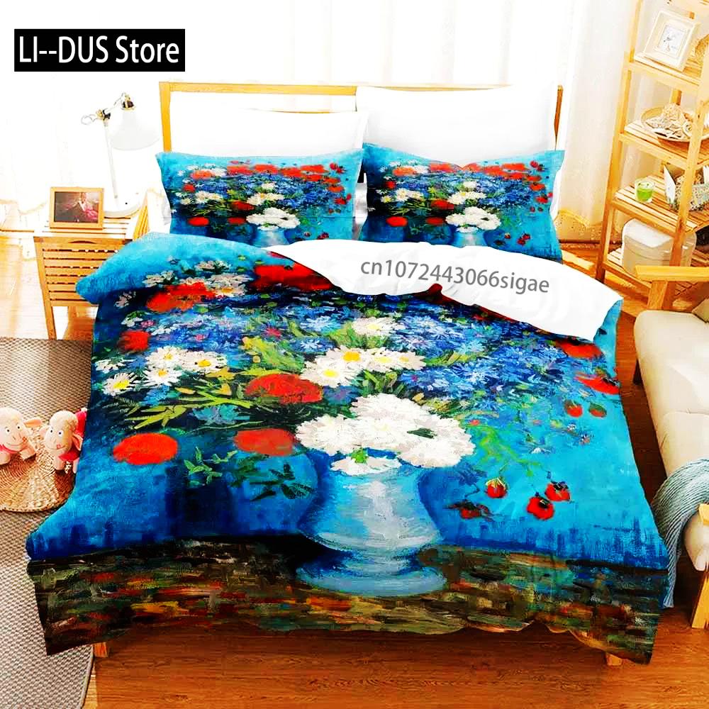 2022 Van Gogh Boys Bedroom Duvet Cover Single Double Full Queen King Size Retro Classic 3D Bedding Set Duvet Cover Bed Set